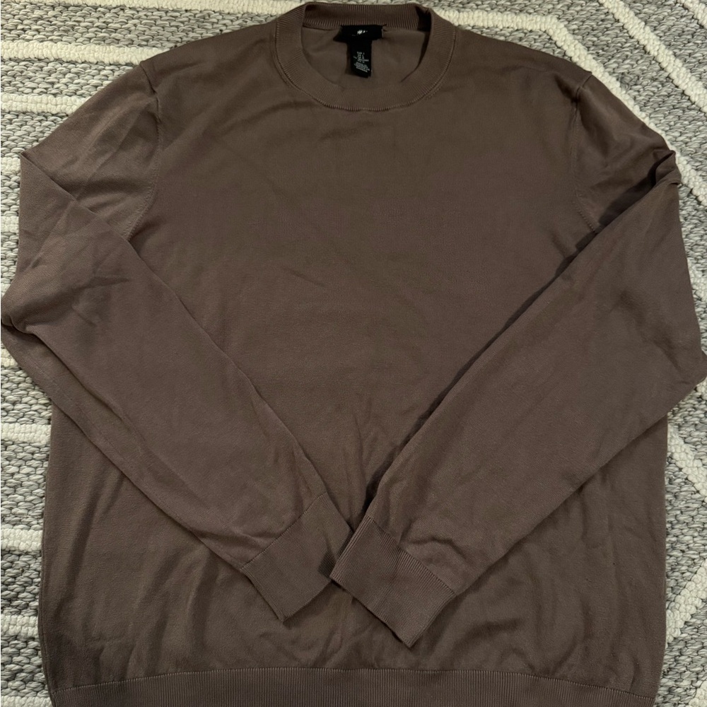 H&M Men's Dark Beige Crewneck Sweater
